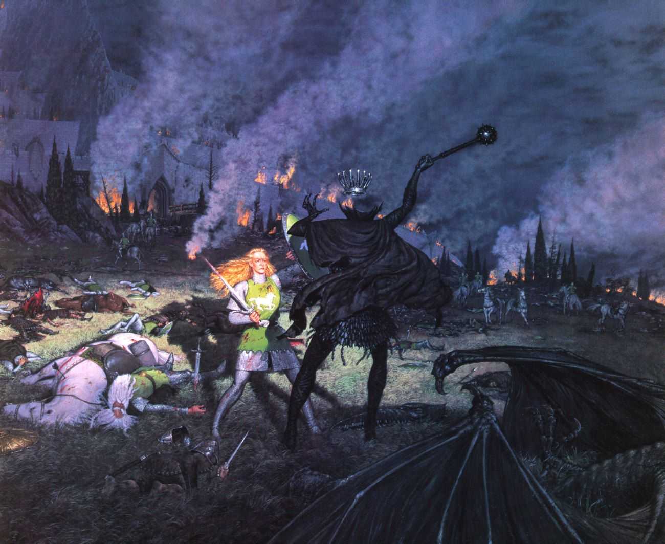 Éowyn and the Nazgûl by Ted Nasmith